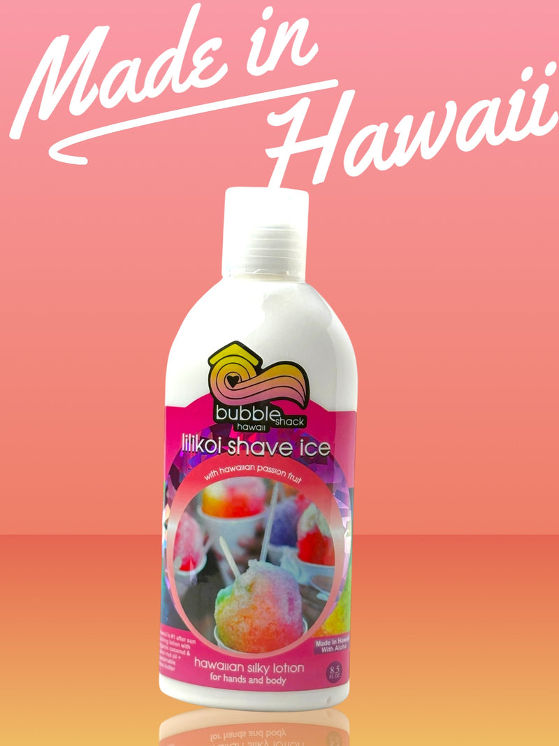 MADE IN HAWAII, Lilikoi Shave Ice Kukui + Shea Hawaiian Silky Lotion 8.5oz.