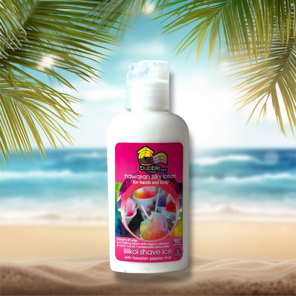MADE IN HAWAII, Lilikoi Shave Ice Kukui + Shea Hawaiian Silky Lotion 2oz.