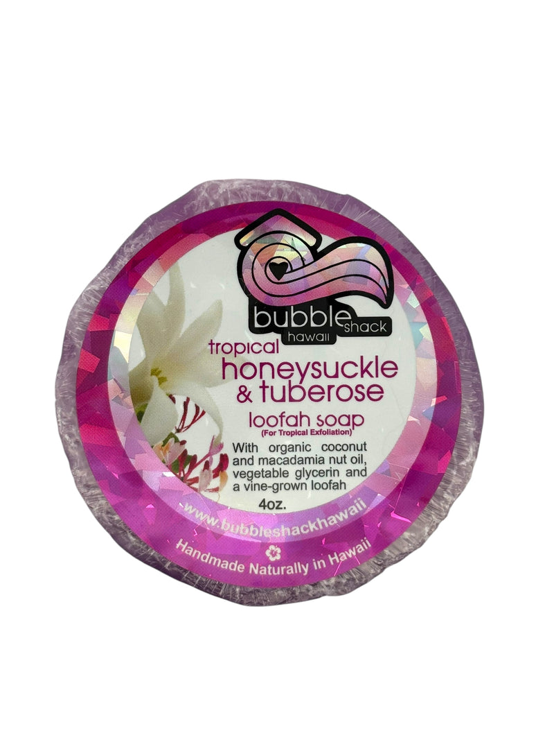 MADE IN HAWAII.Tropical Honeysuckle & Tuberose Loofah Soap