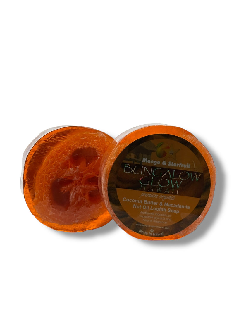 MADE IN HAWAII.Mango & Starfruit Premium Organics Coconut Butter Loofah Soap