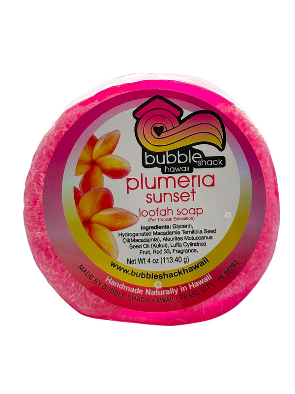 MADE IN HAWAII.Plumeria Sunset Loofah Soap