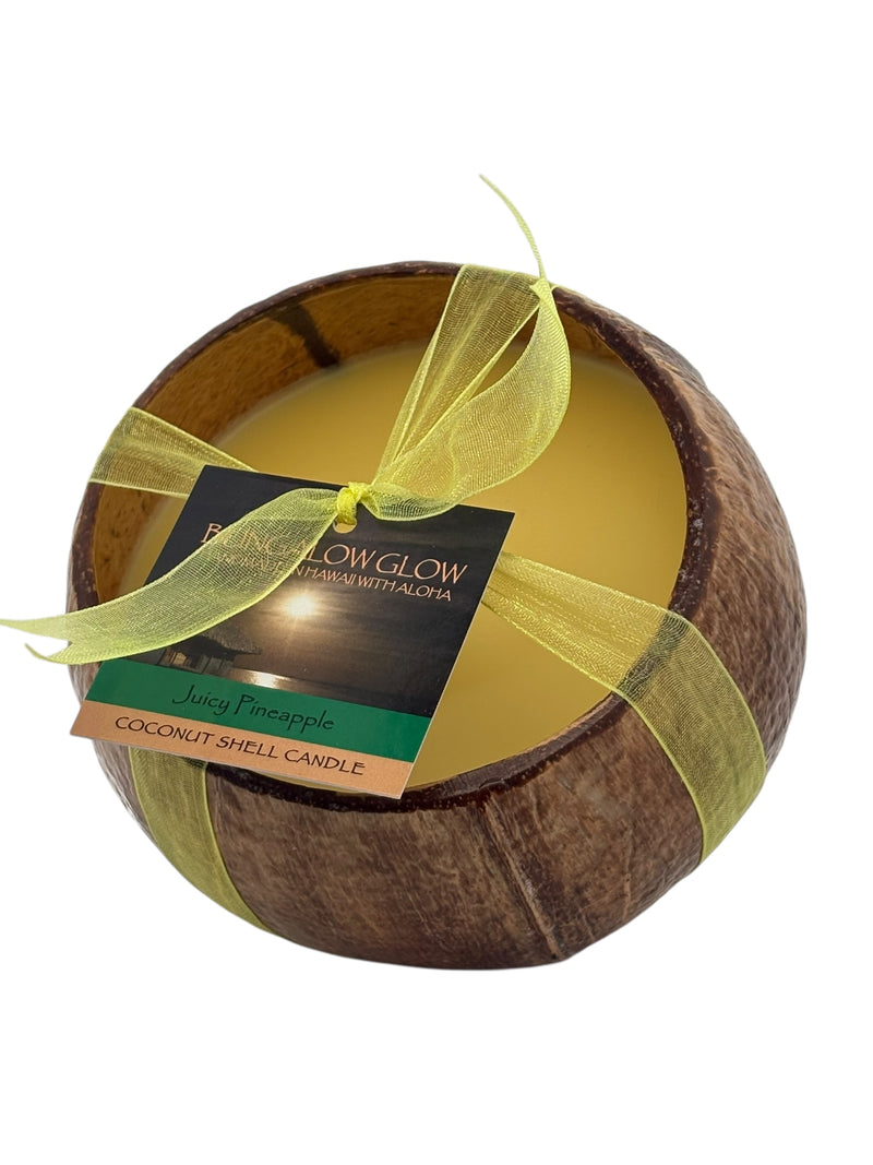 Juicy Pineapple Coconut Shell Soy Candle,12oz