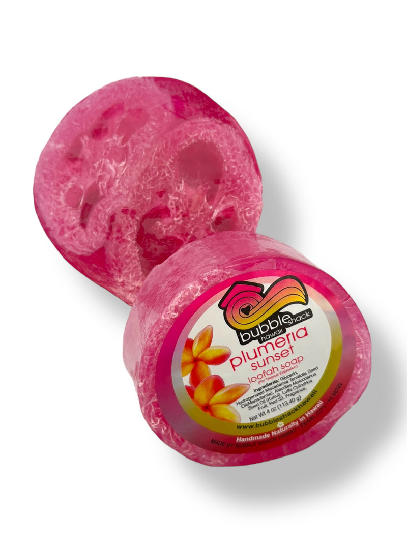 MADE IN HAWAII.Plumeria Sunset Loofah Soap