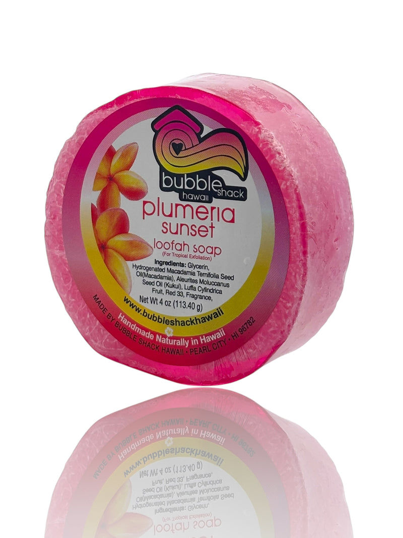 MADE IN HAWAII.Plumeria Sunset Loofah Soap