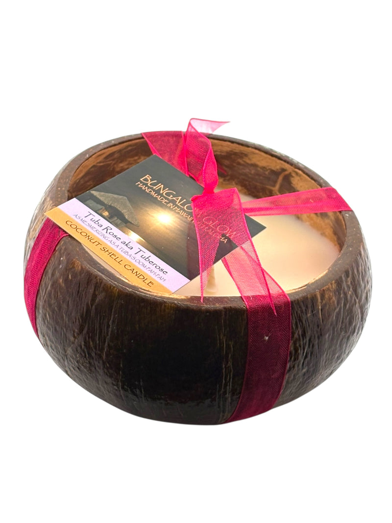 Tuba Rose aka: Tuberose Coconut Shell Soy Candle