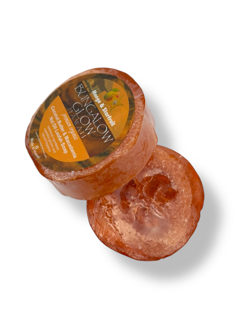 MADE IN HAWAII.Mango & Starfruit Premium Organics Coconut Butter Loofah Soap