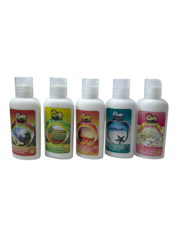 MADE IN HAWAII, Set of Five -2oz Kukui + Shea Hawaiian Silky Lotions.