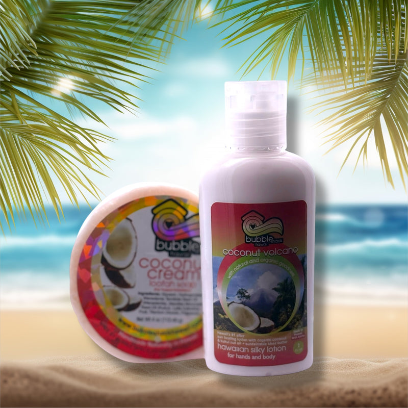 Coconut Volcano Mini Lotion and Loofah Soap Gift Set