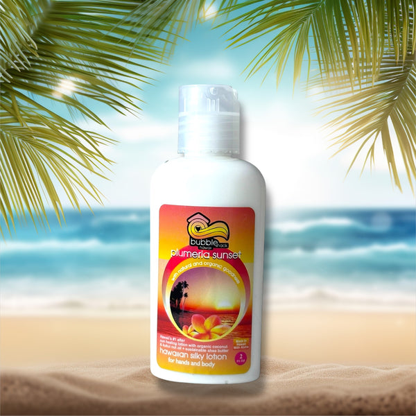 MADE IN HAWAII, Plumeria Sunset Kukui + Shea Hawaiian Silky Lotion 2oz.