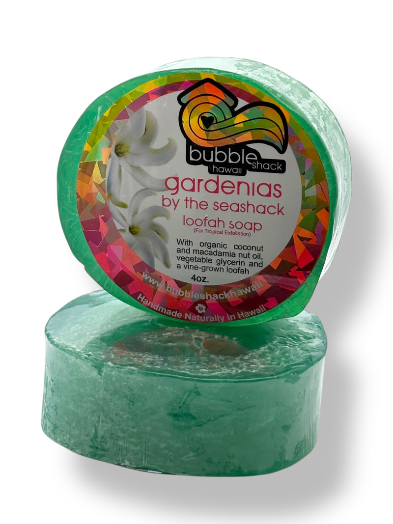 MADE IN HAWAII.Gardenias by the Seashack Loofah Soap