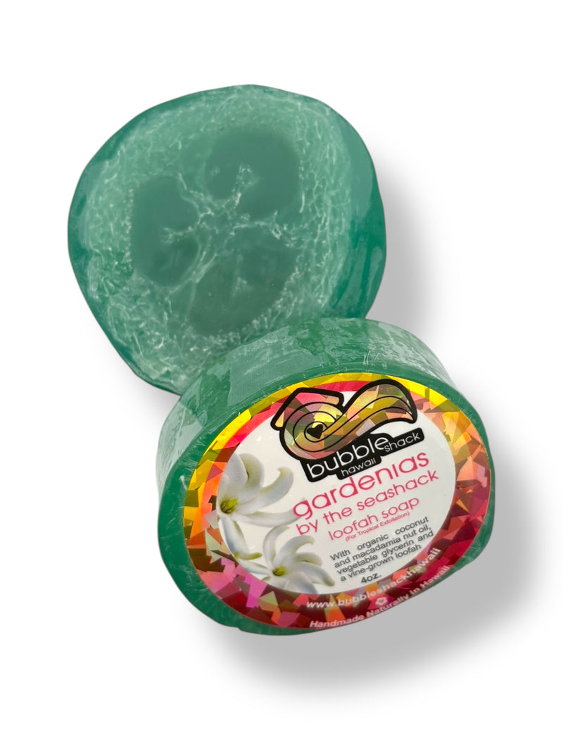 MADE IN HAWAII.Gardenias by the Seashack Loofah Soap