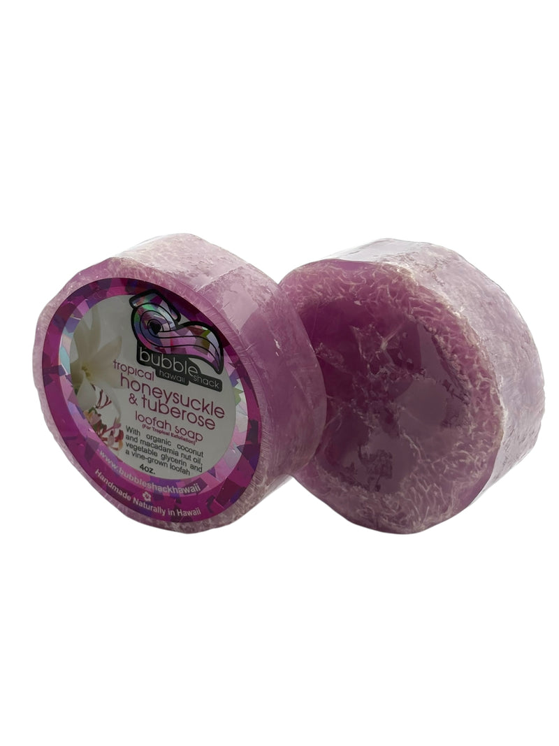 MADE IN HAWAII.Tropical Honeysuckle & Tuberose Loofah Soap