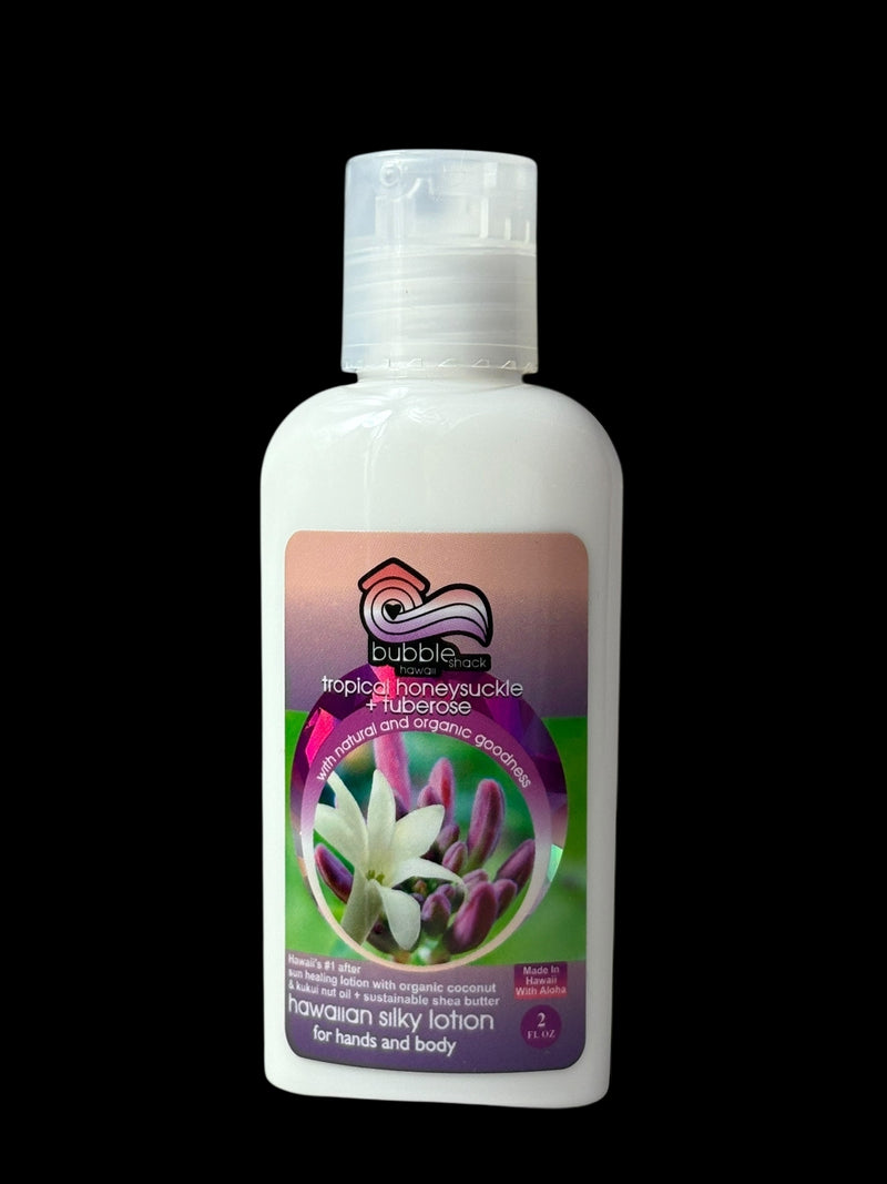 MADE IN HAWAII, Tropical Honeysuckle + Tuberose Kukui + Shea Hawaiian Silky Lotion 2oz.