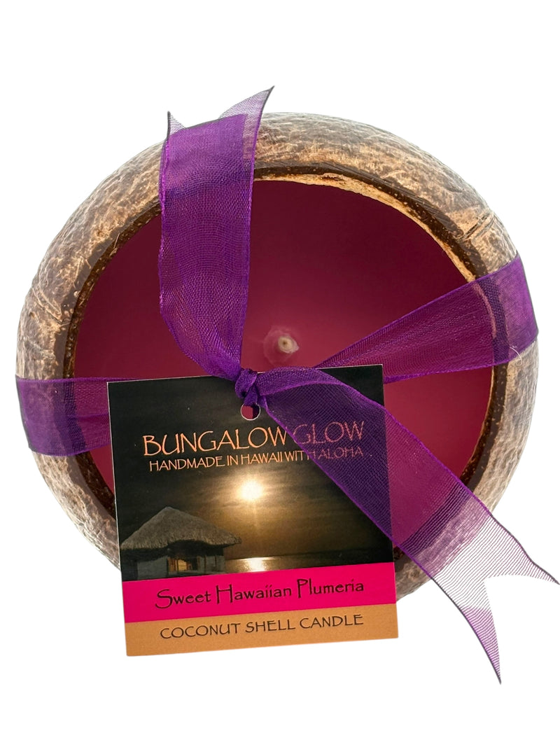 Sweet Hawaiian Plumeria Coconut Shell Soy Candle