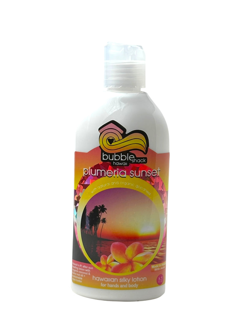 MADE IN HAWAII, Plumeria Sunset Kukui + Shea Hawaiian Silky Lotion 8.5oz.