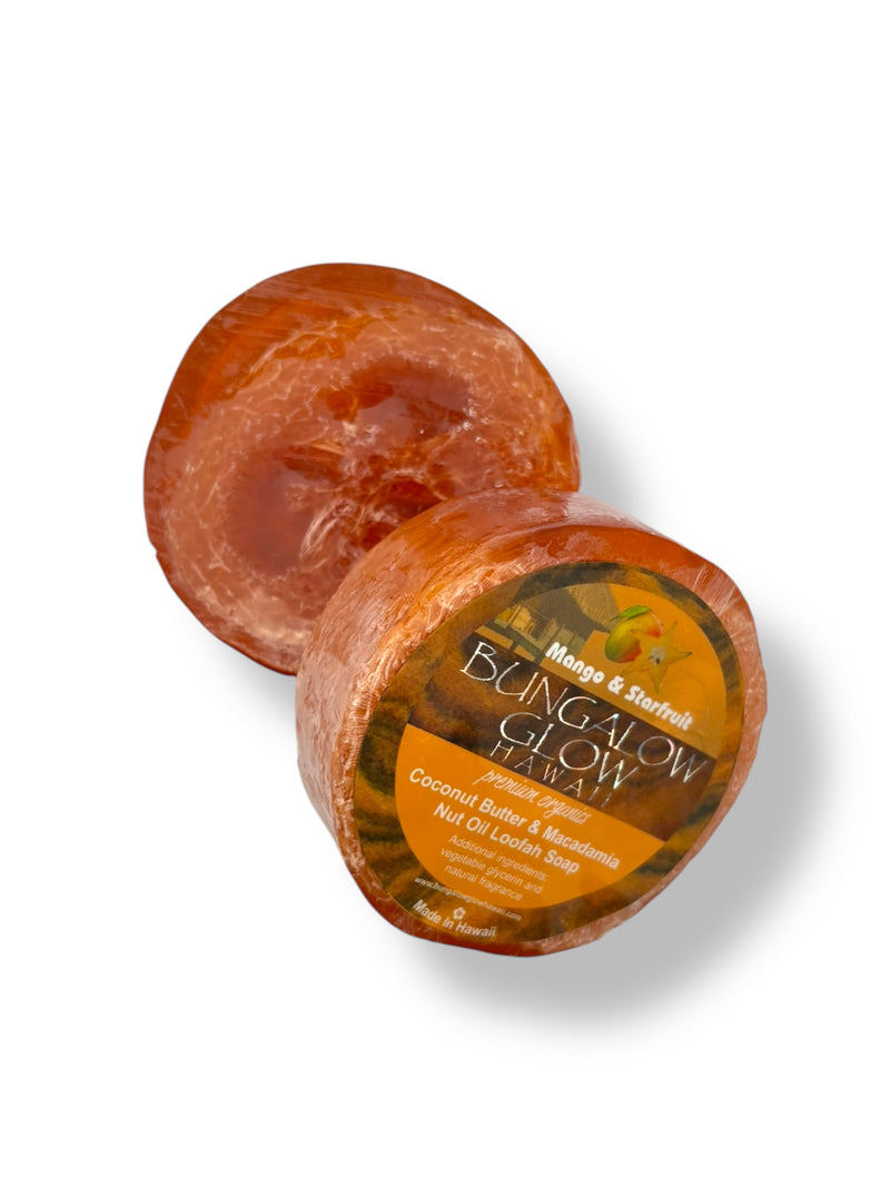 MADE IN HAWAII.Mango & Starfruit Premium Organics Coconut Butter Loofah Soap