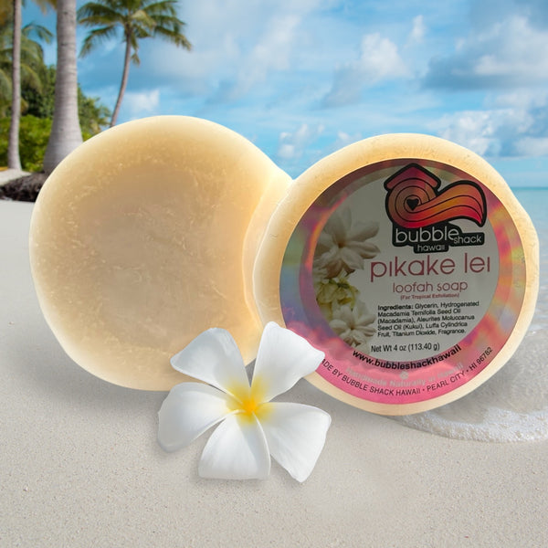 MADE IN HAWAII.Pikake Lei Loofah Soap