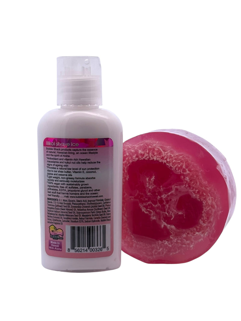 MADE IN HAWAII, Lilikoi Shave Ice Mini Lotion and Loofah Soap Gift Set.