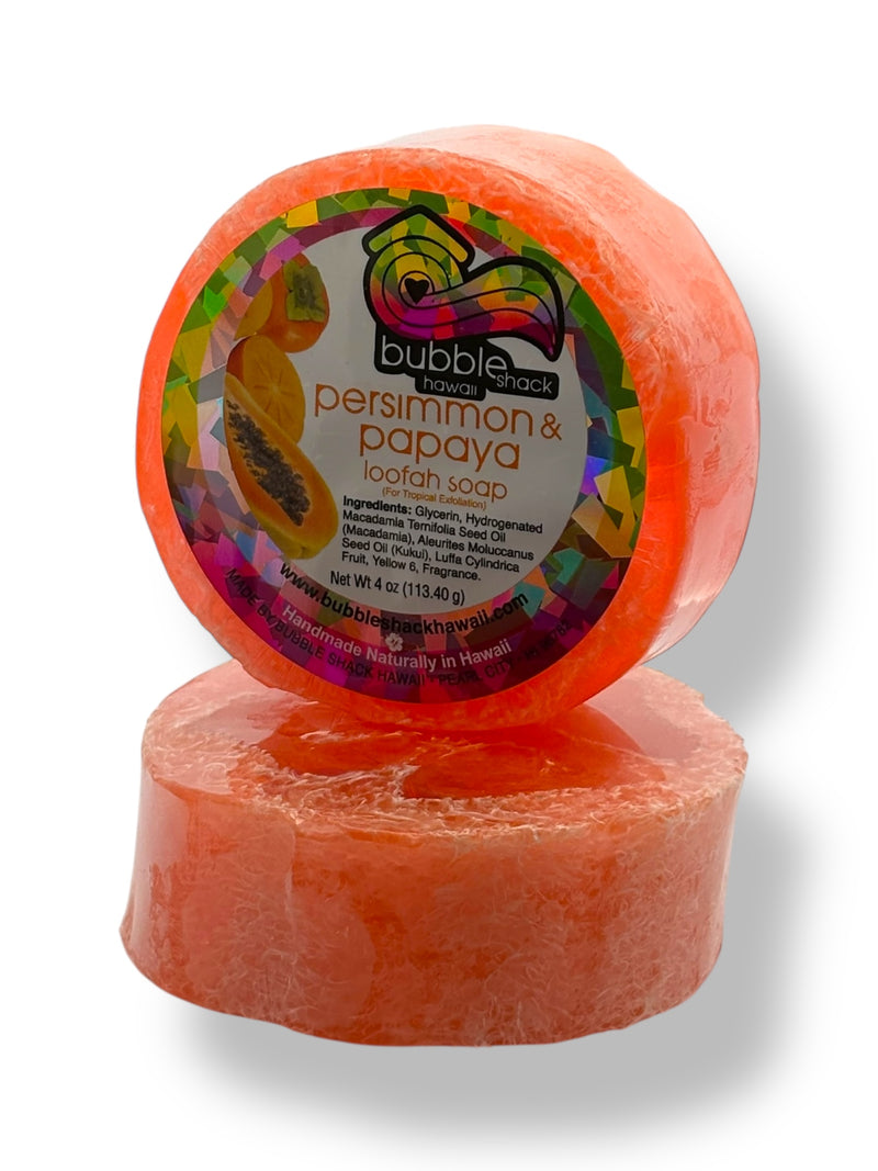 MADE IN HAWAII.Persimmon and Papaya Loofah Soap