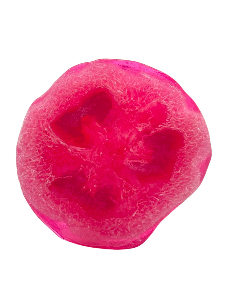 MADE IN HAWAII. Pink Hawaiian Plumeria Premium Organics Coconut Butter Sticker Loofah Soap