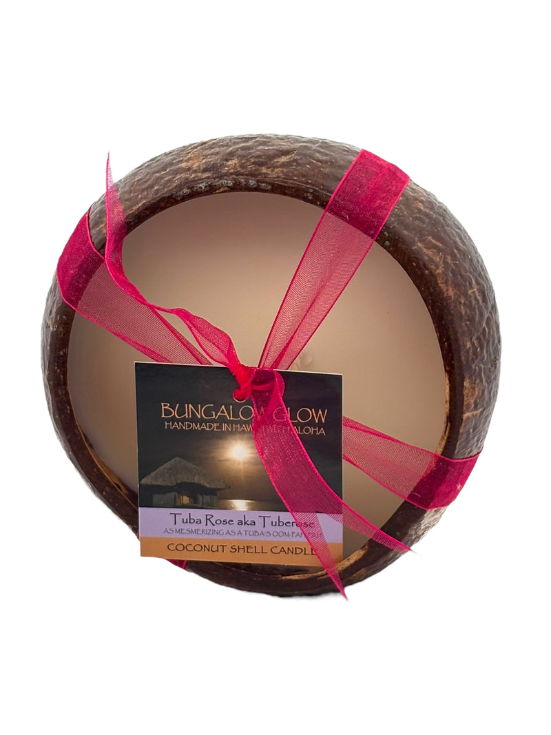 Tuba Rose aka: Tuberose Coconut Shell Soy Candle