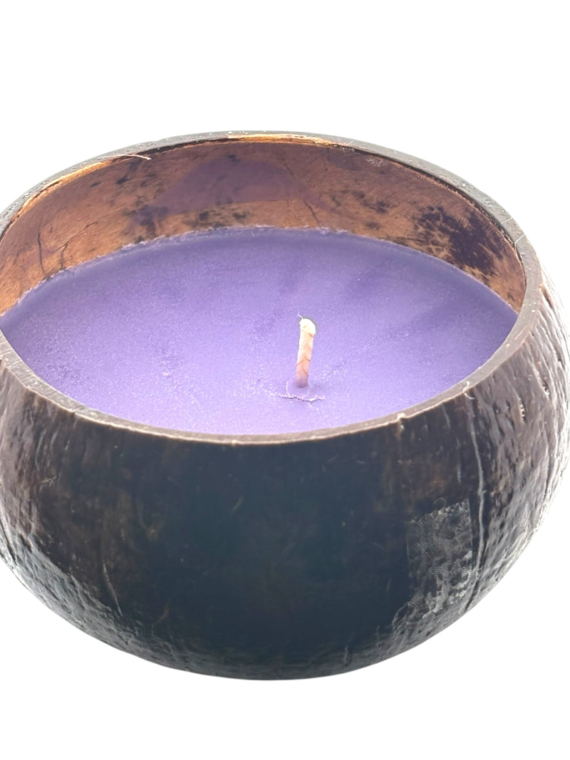Hawaiian Super Lavender Coconut Shell Soy Candle,12oz