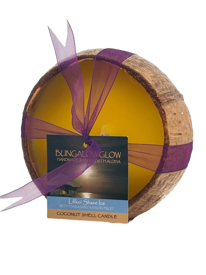Lilikoi Shave Ice Coconut Shell Soy Candle