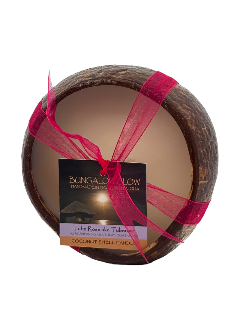 Tuba Rose aka: Tuberose Coconut Shell Soy Candle
