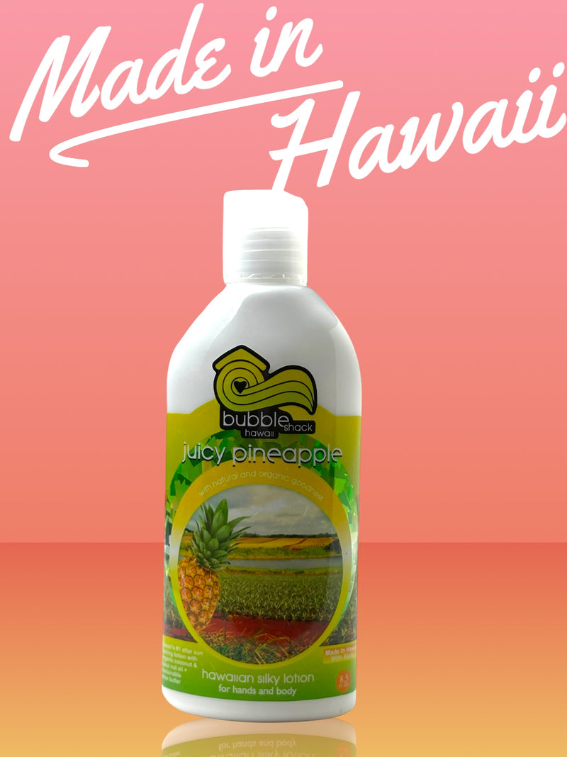 MADE IN HAWAII, Juicy Pineapple Kukui + Shea Hawaiian Silky Lotion 8.5oz.