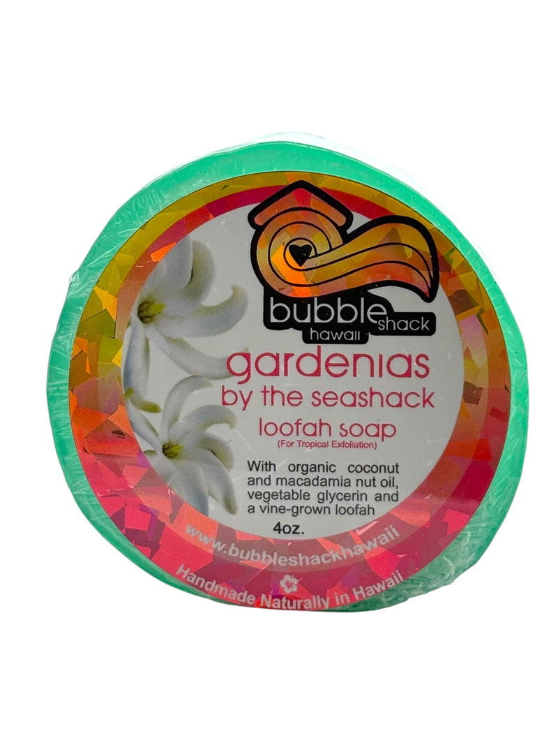 MADE IN HAWAII.Gardenias by the Seashack Loofah Soap
