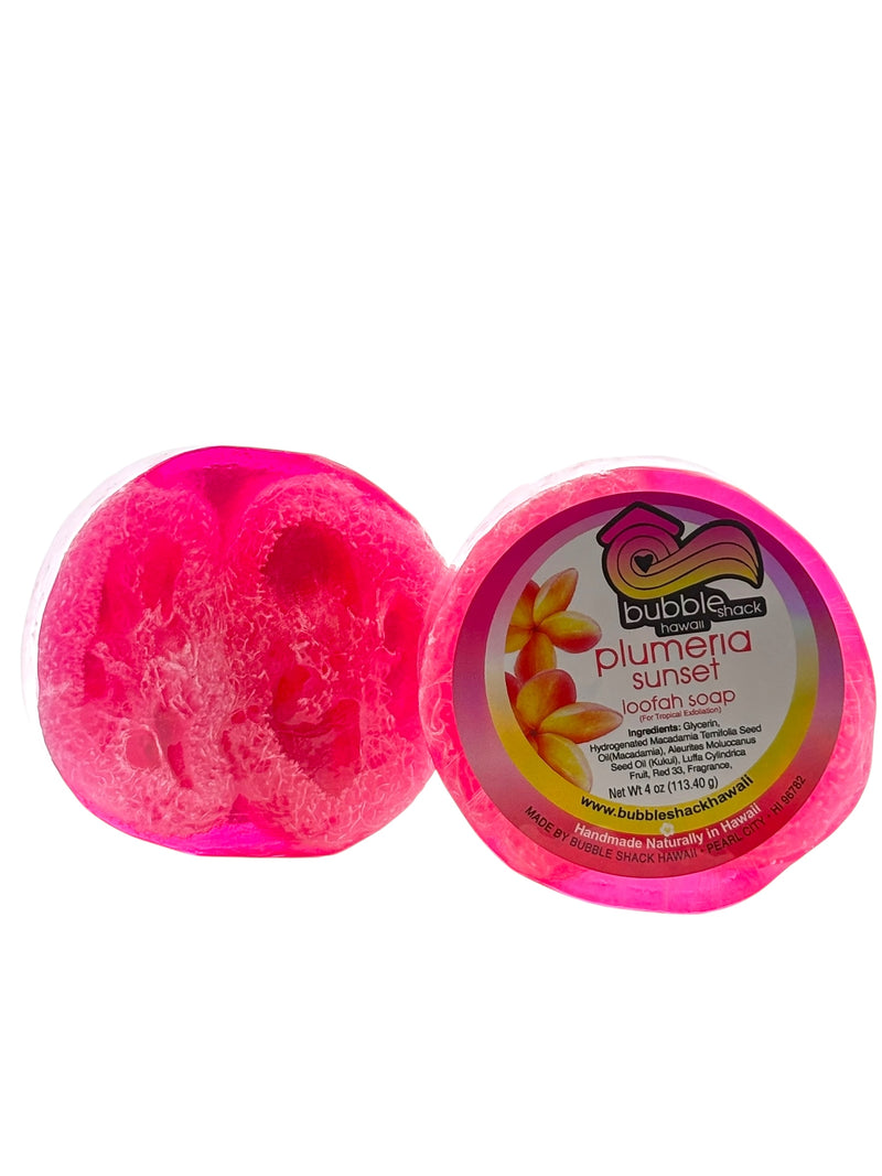 MADE IN HAWAII.Plumeria Sunset Loofah Soap
