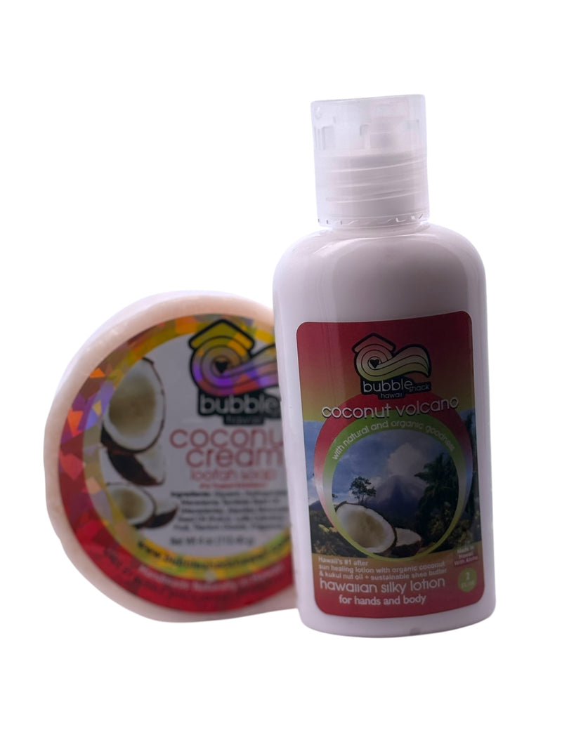 Coconut Volcano Mini Lotion and Loofah Soap Gift Set