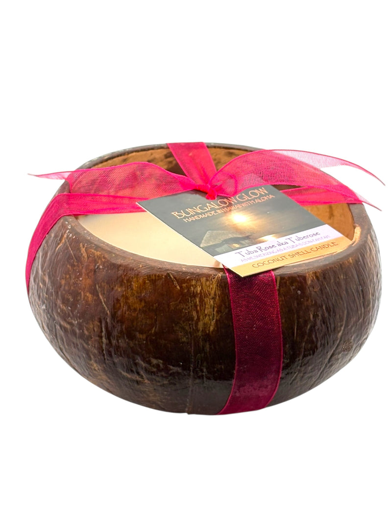 Tuba Rose aka: Tuberose Coconut Shell Soy Candle