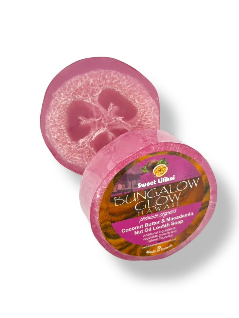 MADE IN HAWAII, Sweet Lilikoi Premium Organics Coconut Butter Loofah Soap.