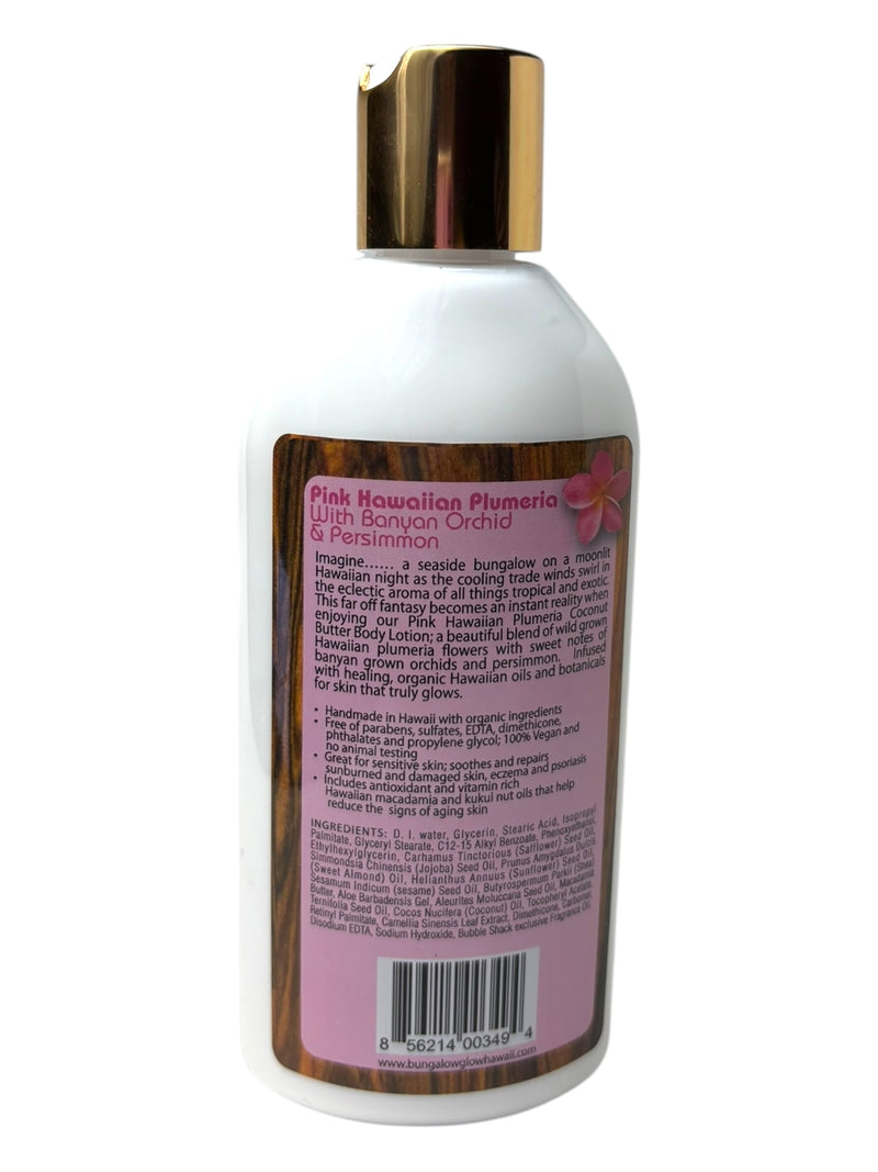 MADE IN HAWAII, Pink Hawaiian Plumeria Coconut Butter Body Lotion 8.5oz.