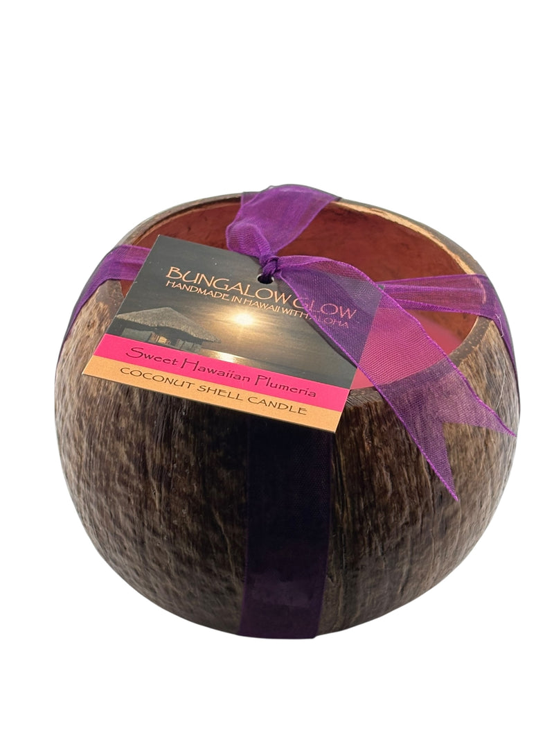 Sweet Hawaiian Plumeria Coconut Shell Soy Candle