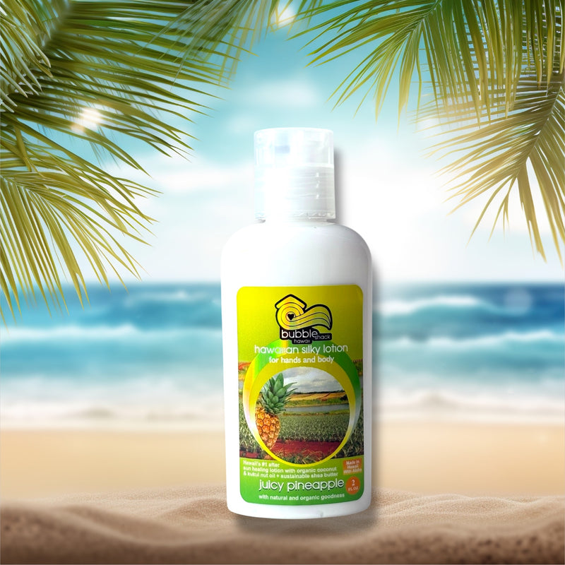 MADE IN HAWAII, Juicy Pineapple Kukui + Shea Hawaiian Silky Lotion 2oz.