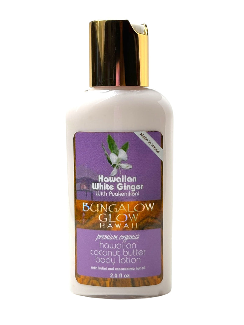 MADE IN HAWAII, Hawaiian White Ginger with Puakenikeni Coconut Butter Body Lotion 2oz.