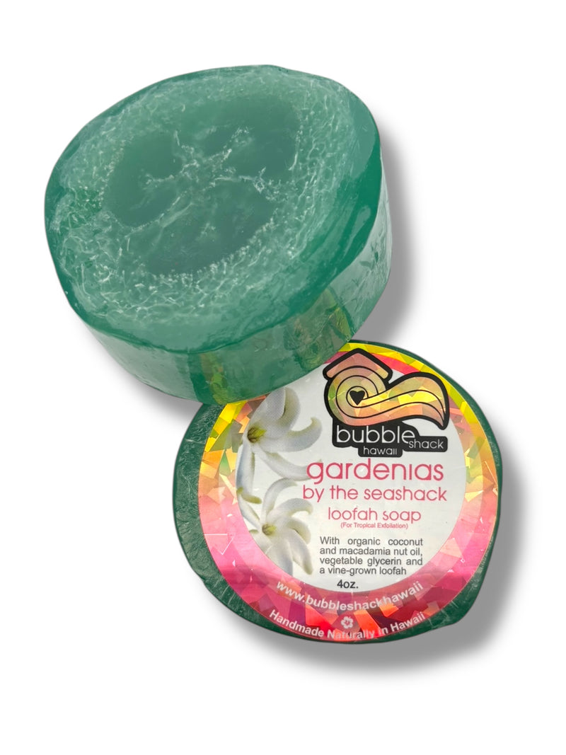 MADE IN HAWAII.Gardenias by the Seashack Loofah Soap