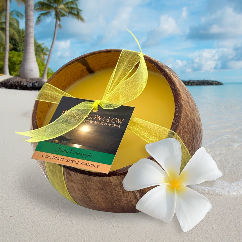 Juicy Pineapple Coconut Shell Soy Candle,12oz