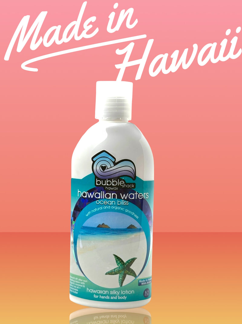MADE IN HAWAII, Hawaiian Waters Ocean Bliss Kukui + Shea Hawaiian Silky Lotion 8.5oz.