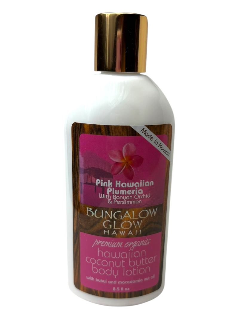 MADE IN HAWAII, Pink Hawaiian Plumeria Coconut Butter Body Lotion 8.5oz.