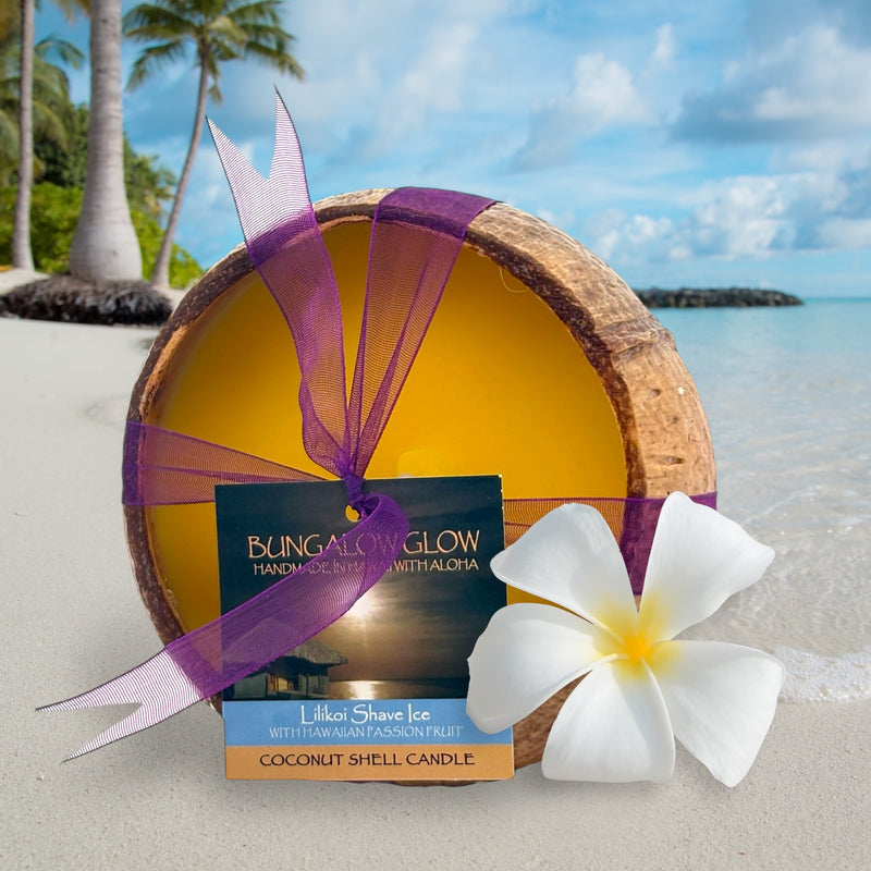 Lilikoi Shave Ice Coconut Shell Soy Candle