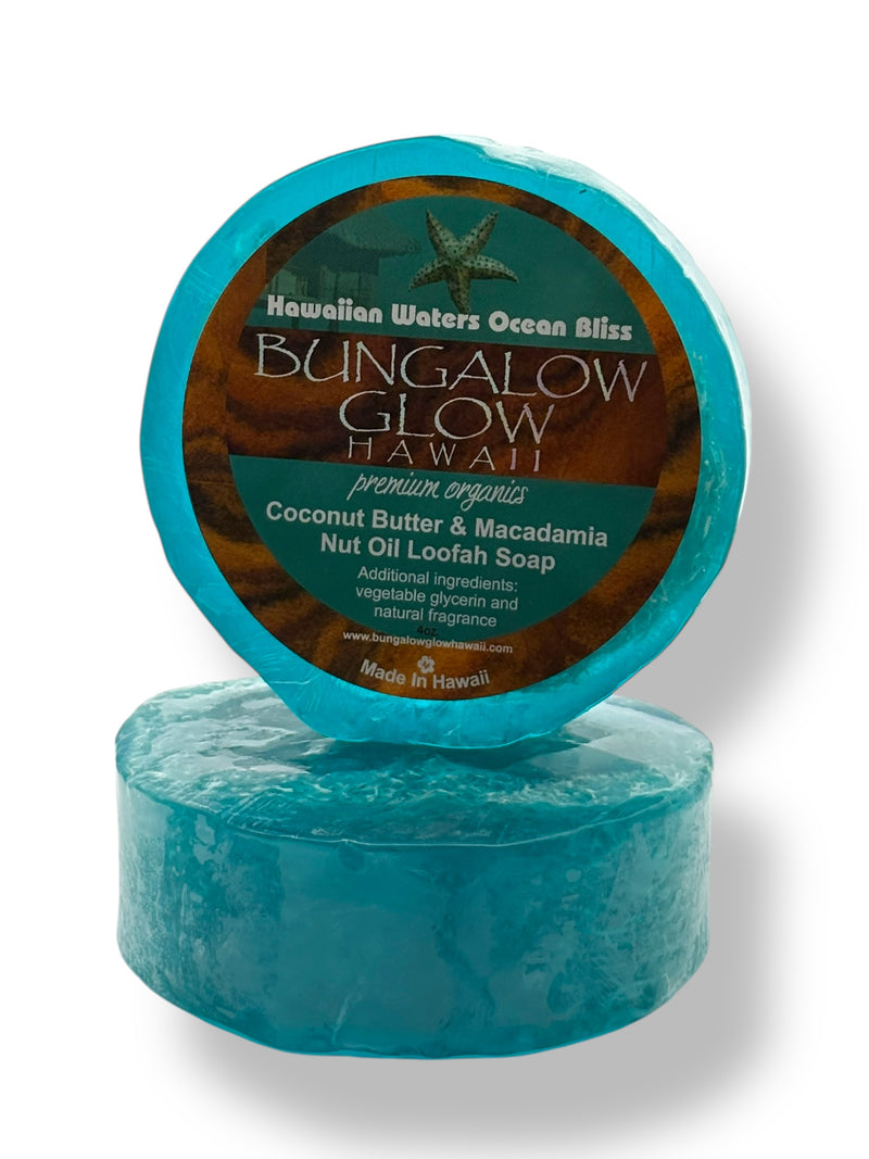 MADE IN HAWAII, Hawaiian Waters Ocean Bliss Premium Organics Coconut Butter Loofah Soap.
