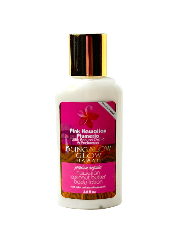 MADE IN HAWAII, Pink Hawaiian Plumeria Coconut Butter Body Lotion 2oz.