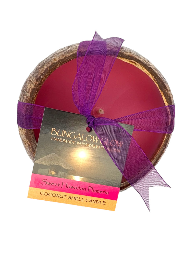 Sweet Hawaiian Plumeria Coconut Shell Soy Candle