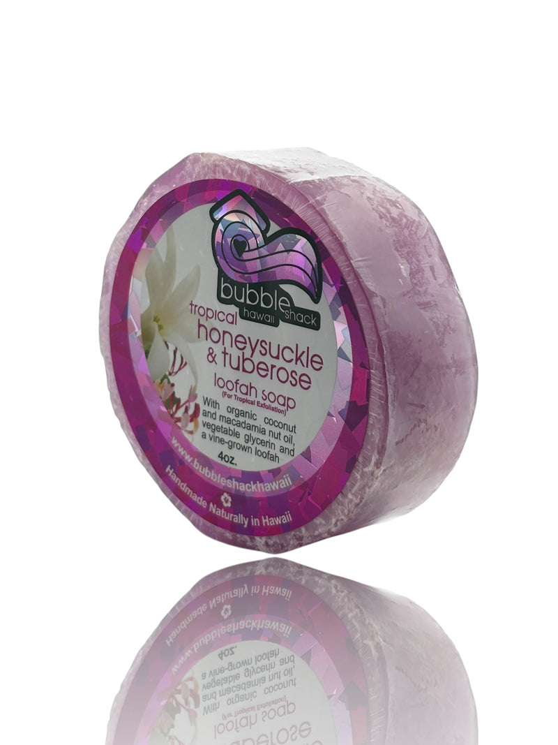 MADE IN HAWAII.Tropical Honeysuckle & Tuberose Loofah Soap