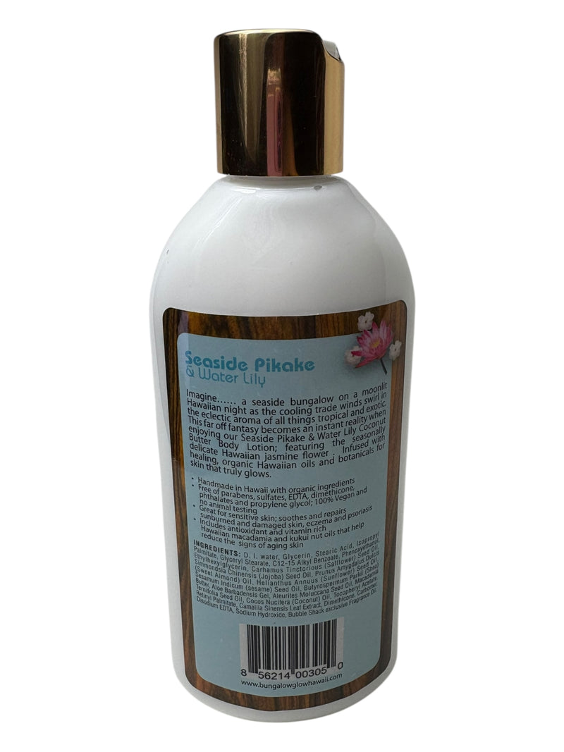 MADE IN HAWAII, Seaside Pikake + Water Lily Coconut Butter Body Lotion 8.5oz.