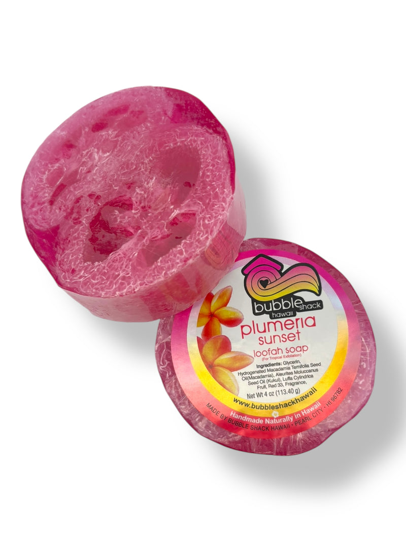 MADE IN HAWAII.Plumeria Sunset Loofah Soap
