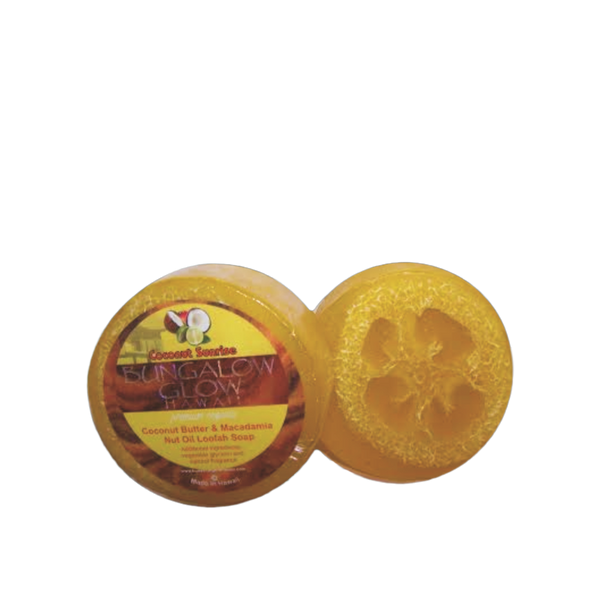 Coconut Sunrise Premium Organics Coconut Butter Sticker Loofah Soap